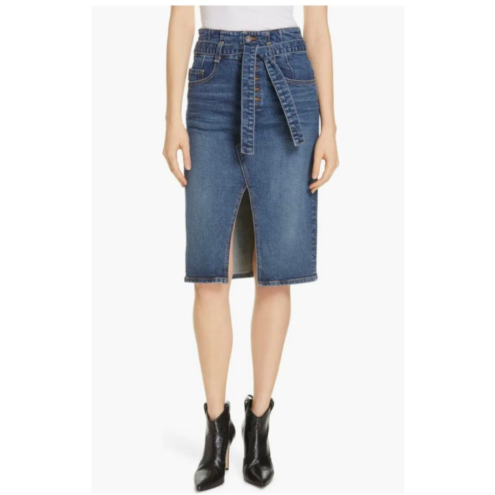 Veronica Beard Blue Denim Pencil Skirt
